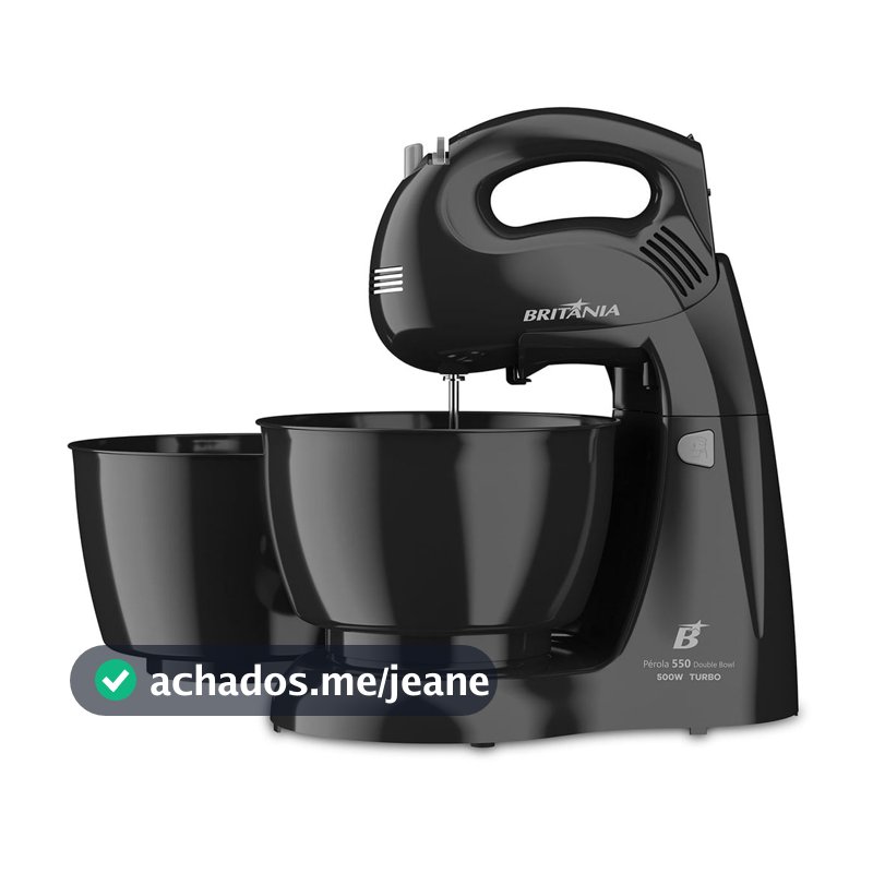 Batedeira Britânia 500W 4 velocidades Pérola 550 Double Bowl