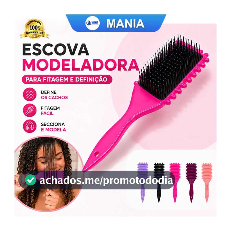 Escova Onda Finalizadora Beauty Flash Definição de Cachos e Finalização para Cabelo Cacheado Crespo MANIA