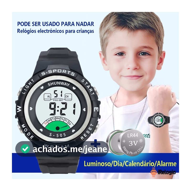Relógio Digital Infantil À Prova D'água Com Display Luminoso Multifuncional Esportivo Para Meninos E Meninas Presentes