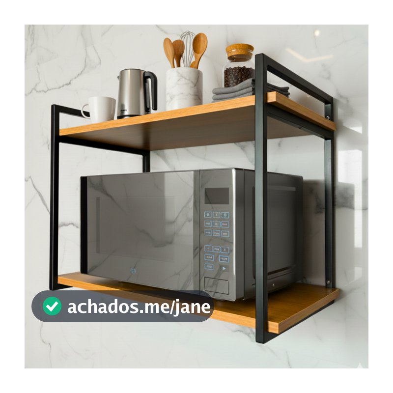 Prateleira Industrial 70X40cm para Micro-ondas, Cozinha Parede Suporte de Metal Decorativa