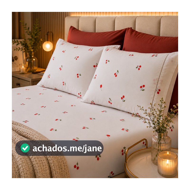 Jogo de Lençol Casal Queen King Solteiro 200 Fios Algodão Estampado Macio