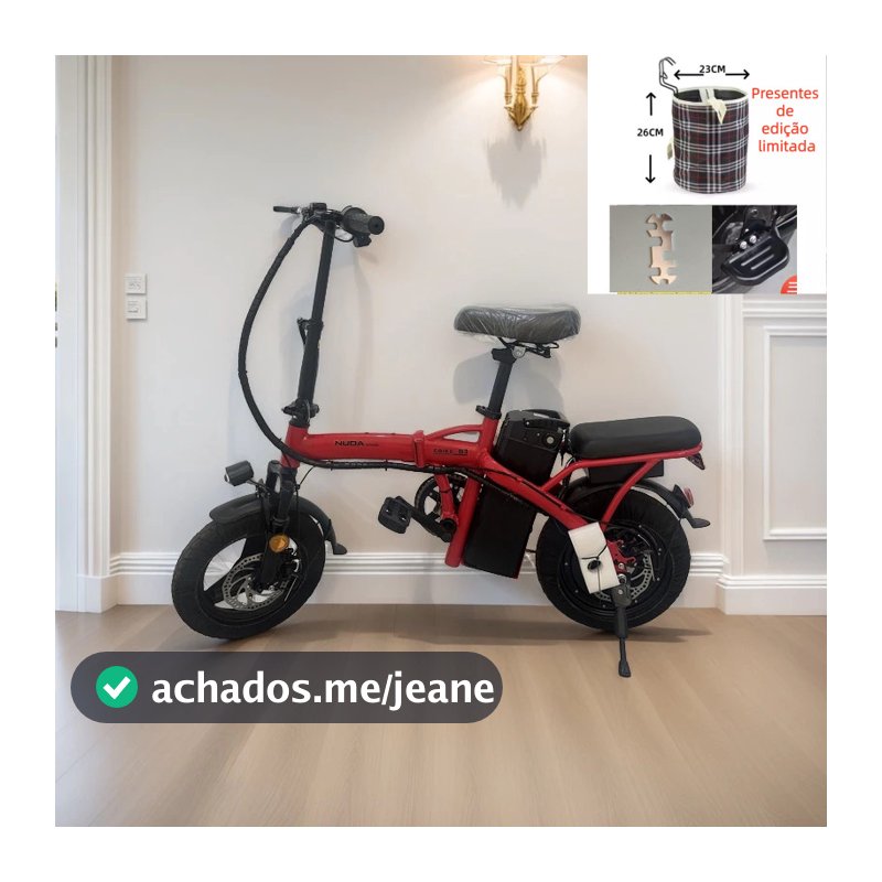 Bicicleta elétrica dobrável NIUDA para adultos, ideal para viagens e deslocamentos diários.