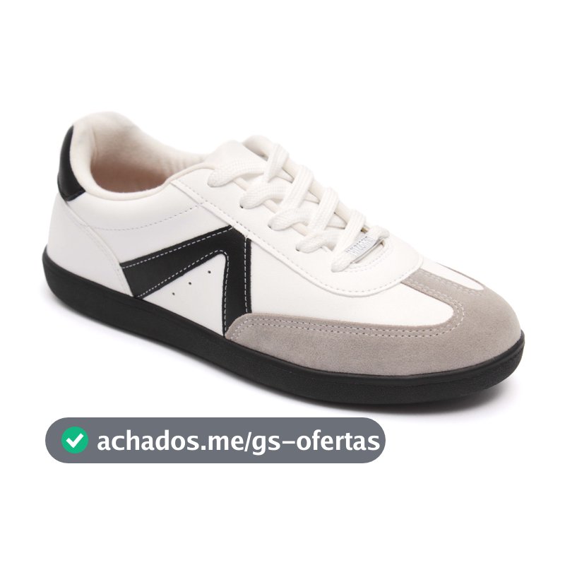 Tênis Vizzano Feminino Casual Original Branco Preto Solado Preto 1430.102