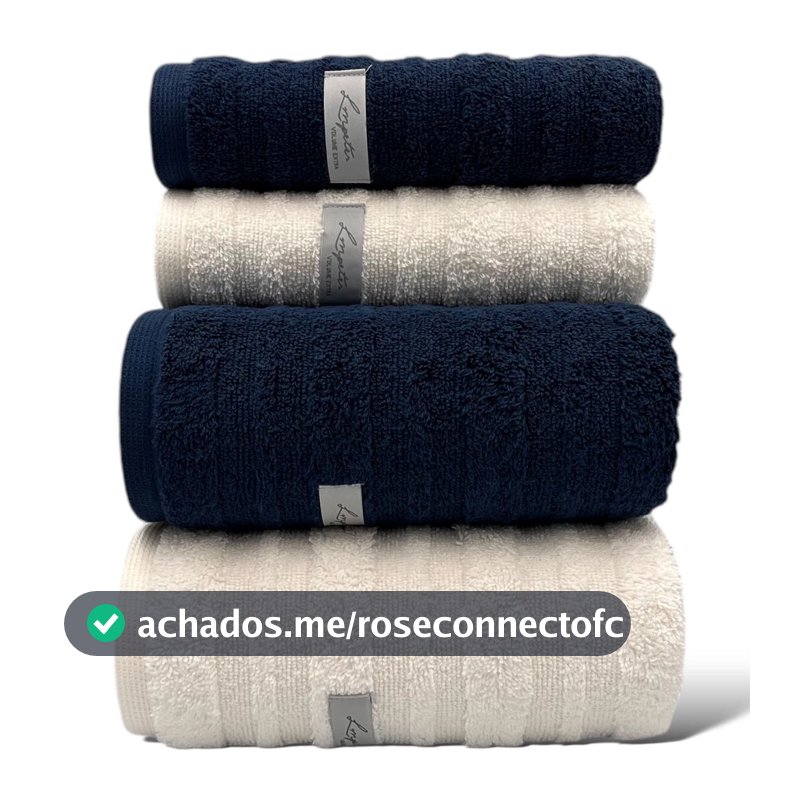 Jogo de 4 Toalhas de Banho e Rosto Super Grossa Macia 100% Algodão Gramatura 600g Volume Extra