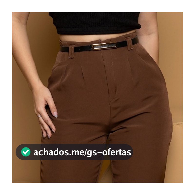 CALÇA FEMININA ALFAIATARIA CINTURA ALTA COM ZÍPER NA LATERAL SOCIAL SLIM