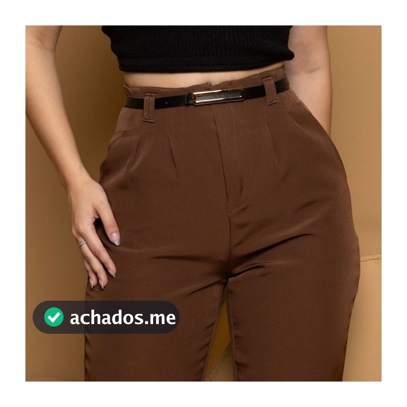 CALÇA FEMININA ALFAIATARIA CINTURA ALTA COM ZÍPER NA LATERAL SOCIAL SLIM
