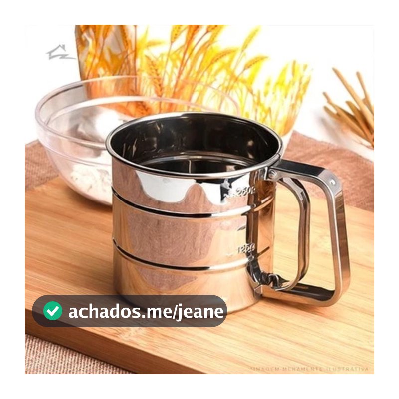 Tapioqueira Inox Farinha Com Gatilho Com Peneira 12cm