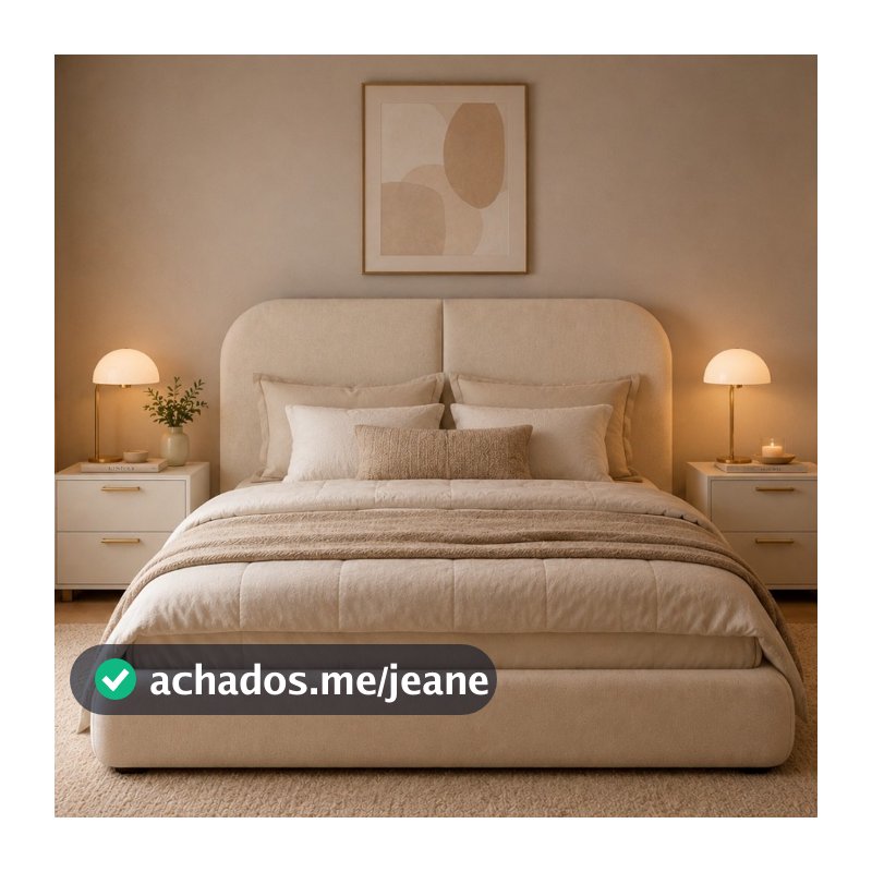 Cabeceira Estofada Casal Queen King Moderna Orgânica Tecido Linho Bouclê Suede Painel Cama Box