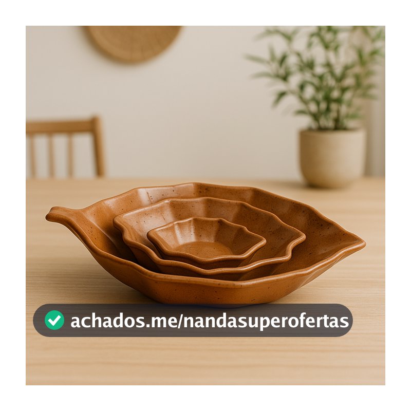 Kit Travessa Folha Romana Pequena Média Grande Cerâmica Louça Petiscos  Decoração Mesa Posta Festas Gourmet Restaurante