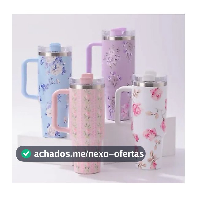 Garrafa 1200ml Térmica Estampa Floral Capinha Silicone Na Base + Tampa Para Canudo