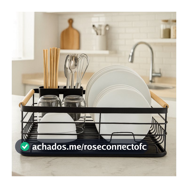 Escorredor De Louças Para Cozinha Com Porta Talher Removível Brinq Lar