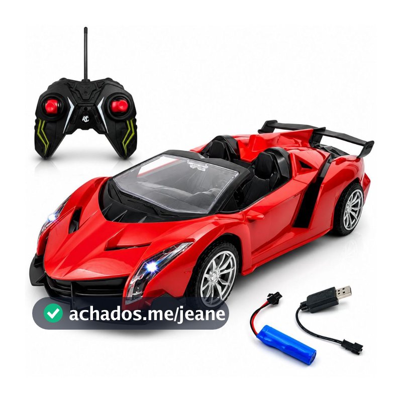 Carrinho De Controle Remoto Esportivo Recarregável Com Farol Led E Design Conversível De Alta Performance