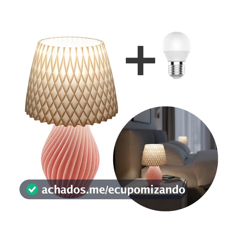 Abajur Luminária De Mesa Sala Quarto Moderno Com Lâmpada