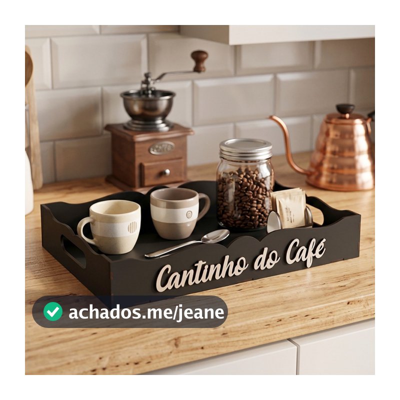 Bandeja Cozinha Decoração Cantinho do Café MDF Com Alça Casa Cozinha Escritório