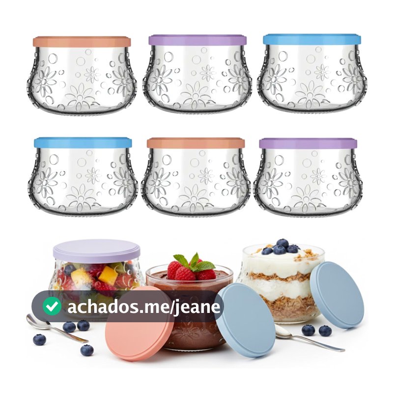Kit 12 Potes Tigelas Sobremesa Nature 200ml c/ Tampa Nadir