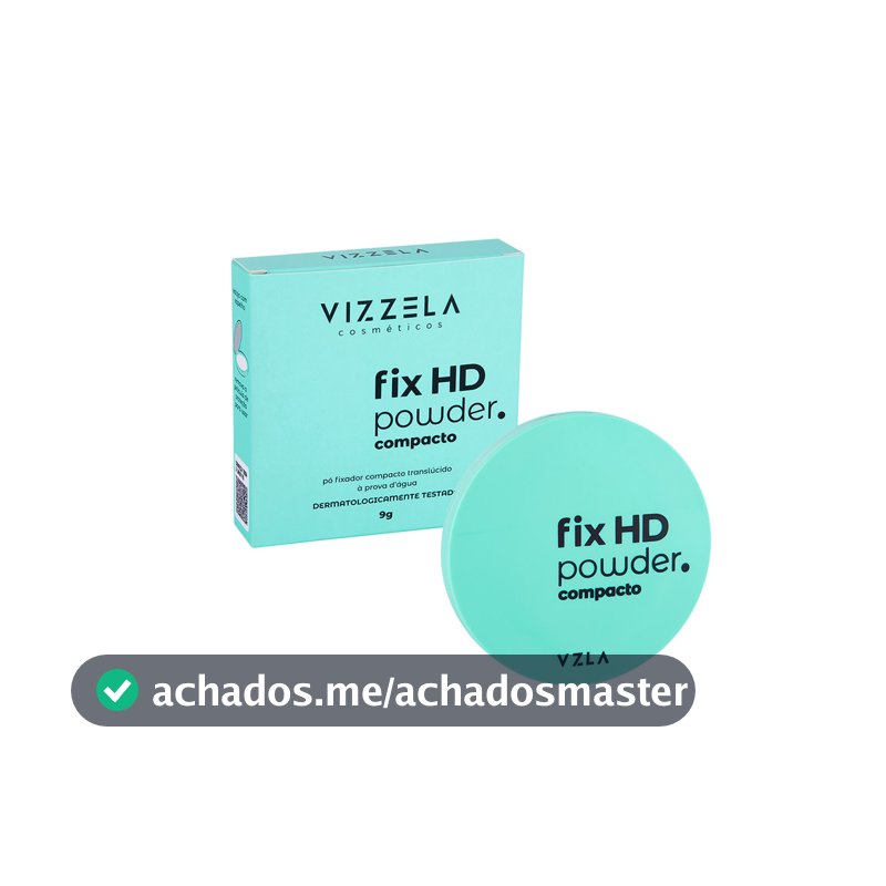Fix HD Powder Compacto Pó Translúcido Acabamento Matte Para Maquiagem Vizzela