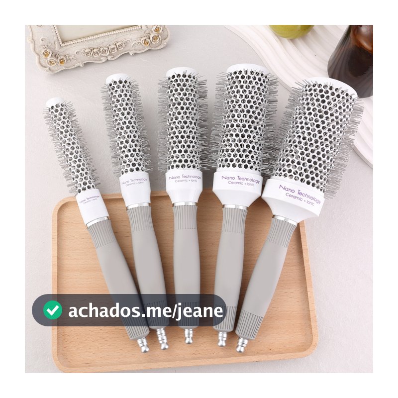 KIT 5 Pcs Escovas Profissionais Térmica Cerdas de Nylon Nano Tecnologia 007