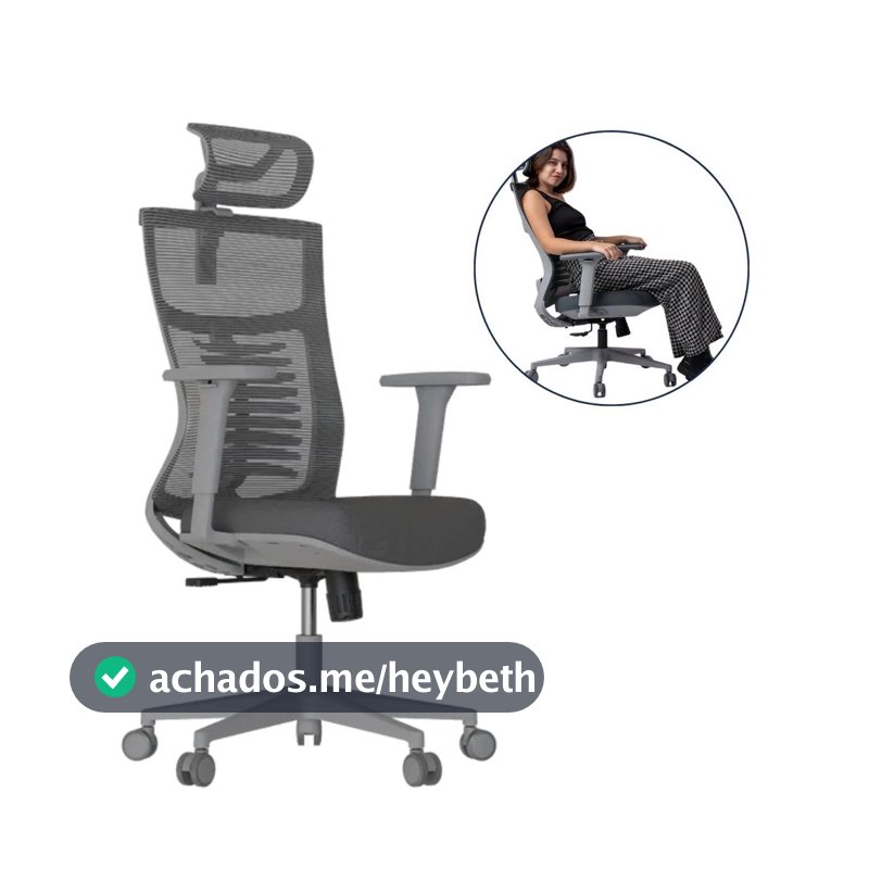 Cadeira de Escritório Ergonômica Vertta Cinza Elements