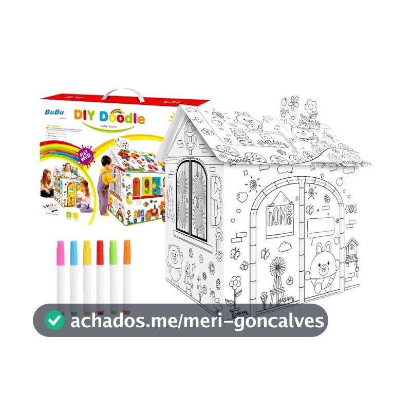Casa de Brincar Infantil para Montar e Colorir Diy Papelão