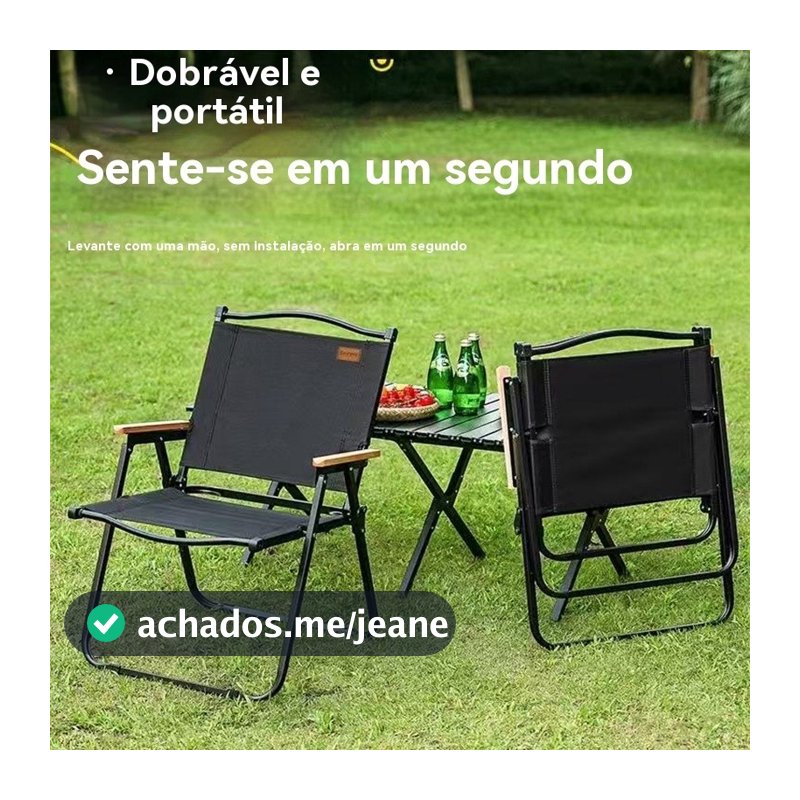 Cadeira Portátil Dobrável Pesca Camping Praia Encosto 150kg