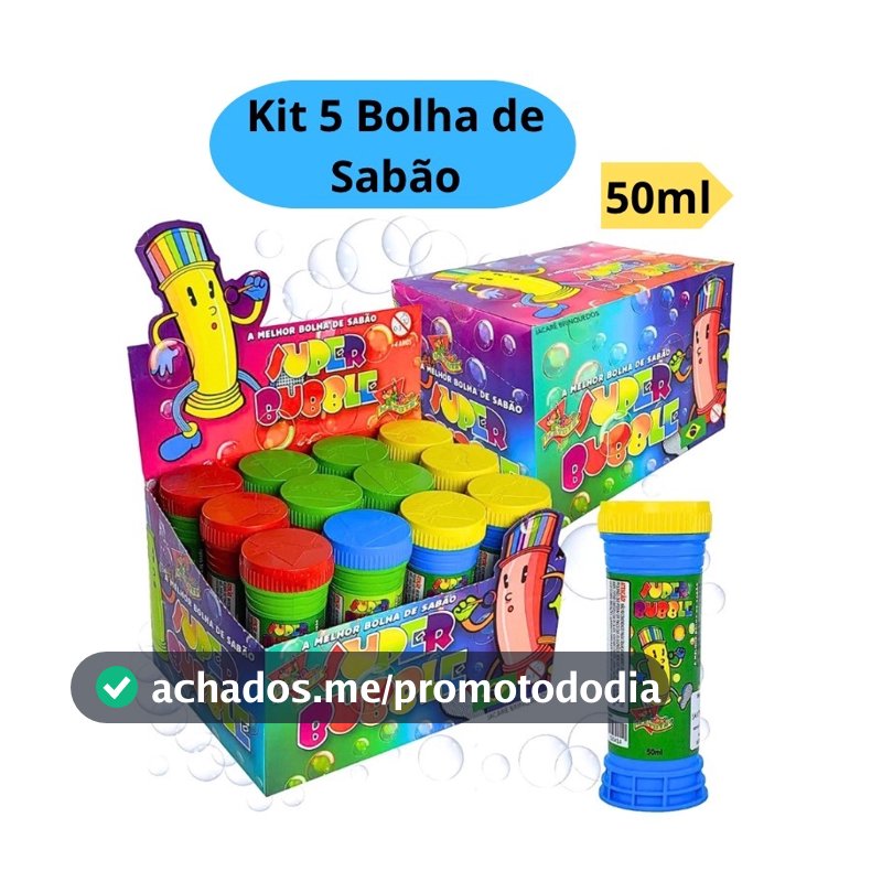 Kit 5 Bolha de Sabão Bolinha de Sabão Kit Festa Infantil Lembracinha Brinquedo Escolar
