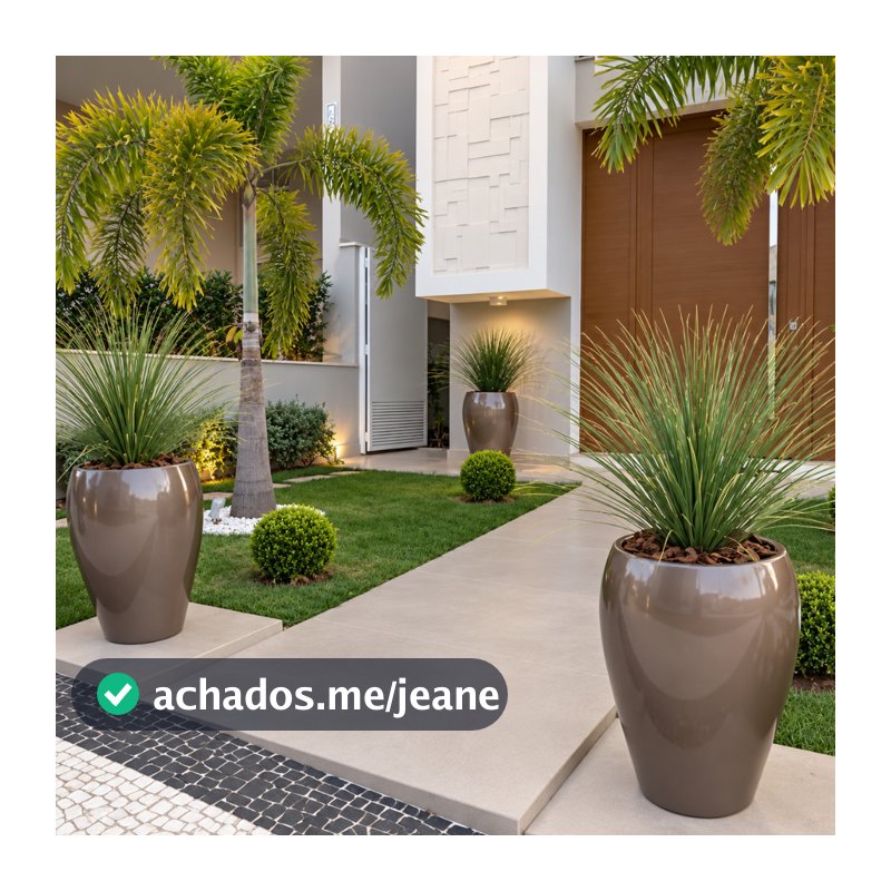 Vaso Vietnamita Fibra De Vidro Tóquio G 74cm Grande Plantas