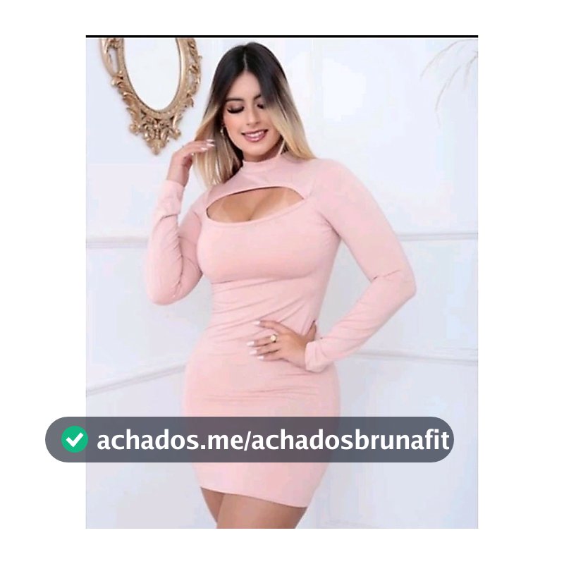 Vestido vazado manga longa com gola alta suplex ofertas