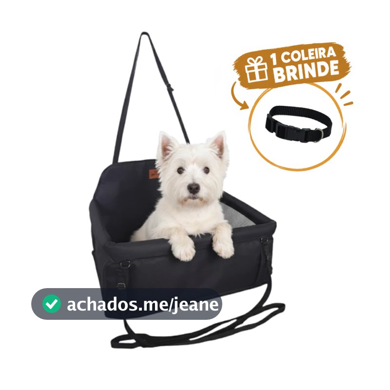 Assento Pet para Carro até 30kg Cadeira de Transporte para Cachorro e Gato