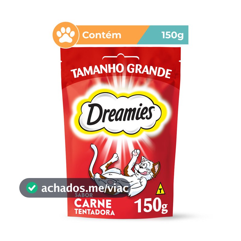 Petisco Dreamies para Gatos 150g Crocante Recheado