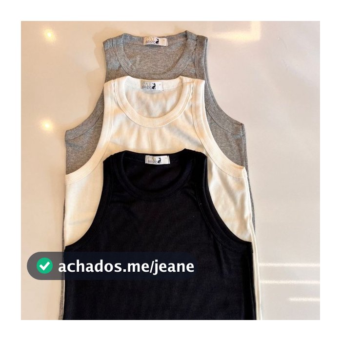 Kit 3 Regata Feminina Zarah Básica Algodão Canelado Ribana Verão Cores Sortidas