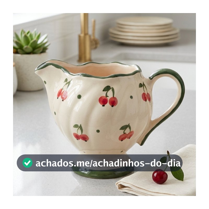 Molheira /Jarra em Cerâmica Estampada - Coleção Mesa Posta