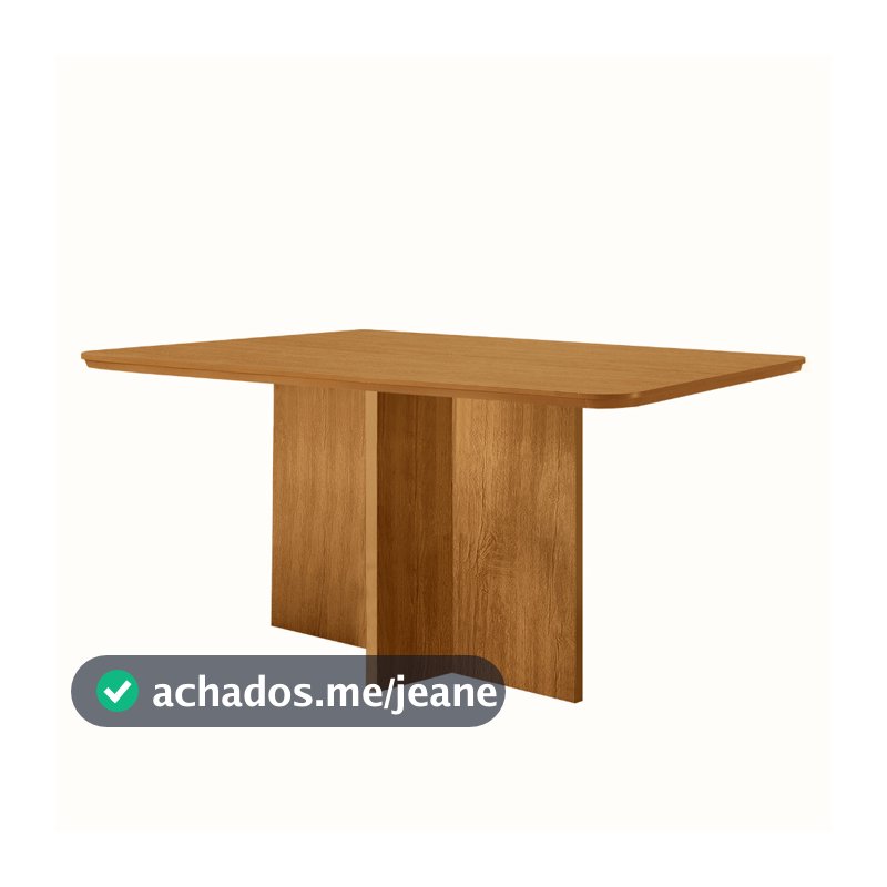 Mesa de Jantar Olímpia 120cm Tampo MDF Canto Copo Moderna Mobília