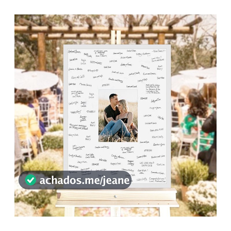 Placa Para Assinaturas Recepção de Casamento Noivado Foto do Casal hall