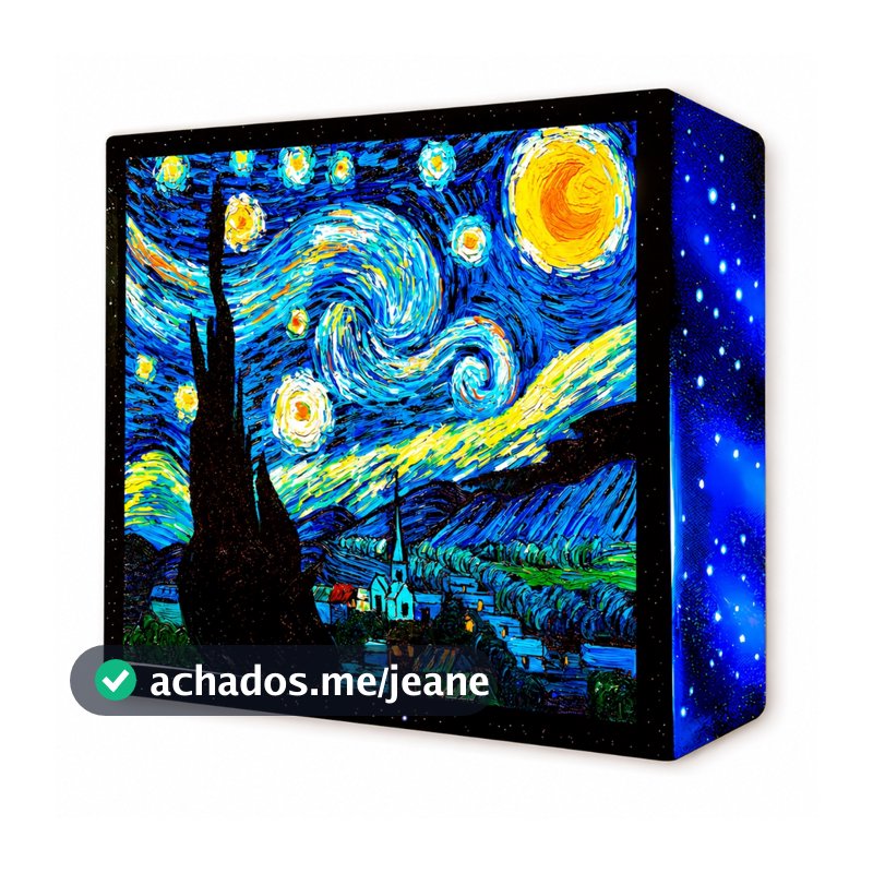 Luminária Abajur LED Noite Estrelada de Van Gogh - Decoração Criativa