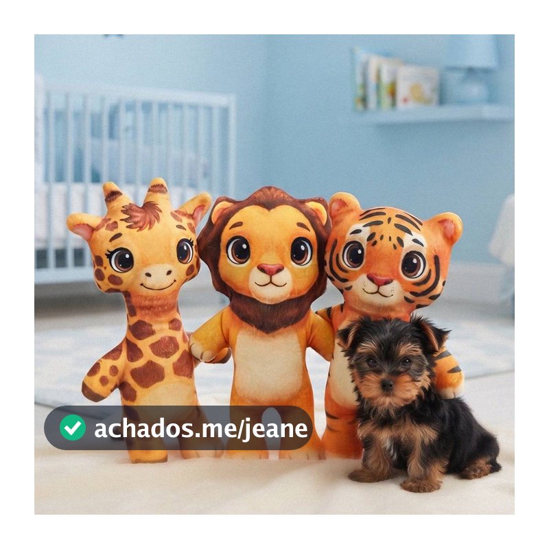 Kit 3 Brinquedos de Pelúcia Safari para Cães – Mordedor Macio e Divertido para Cachorros