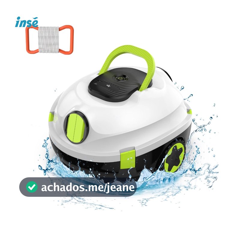 INSE Y20 Robô Limpador Piscina Sem Fio Recarregável Branco & Verde, Limpeza de Piso e Detritos