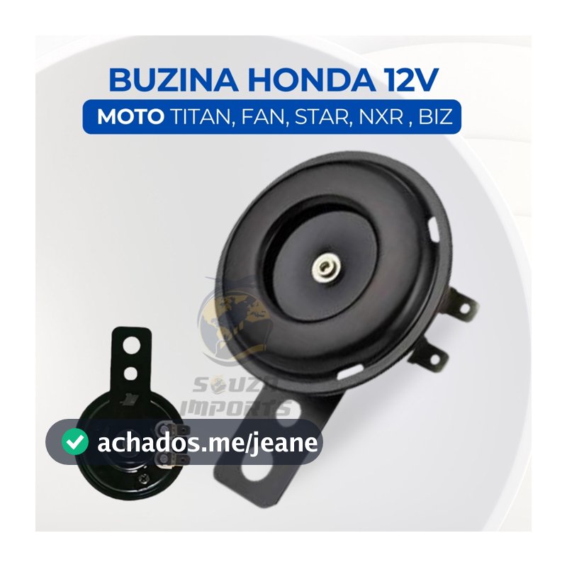 Buzina Moto 12v Som Potente Cg Fan Titan 125 150 160 Biz Pop Sem Adaptações Alta Durabilidade