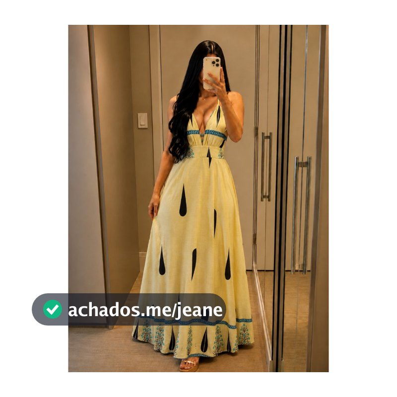 Vestido Feminino Longo Frente Única Com Decote Aberto Estampa Gota Boho