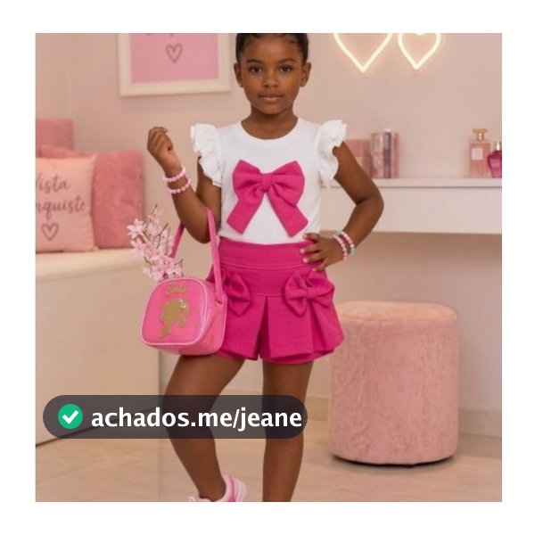 conjunto infantil menina short saia em alfaiataria + blusinha laço , blogueirinha , verão , festa , casual
