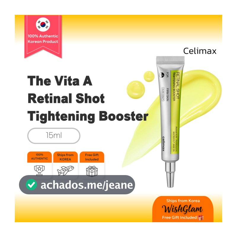 CELIMAX The Vita A Retinal Shot Tightening Booster 15ml | Sérum com Retinal 0,1% | Cuidado de Textura • Aparência dos Poros • Elasticidade • Uso Noturno • Tendência • Skincare Coreano