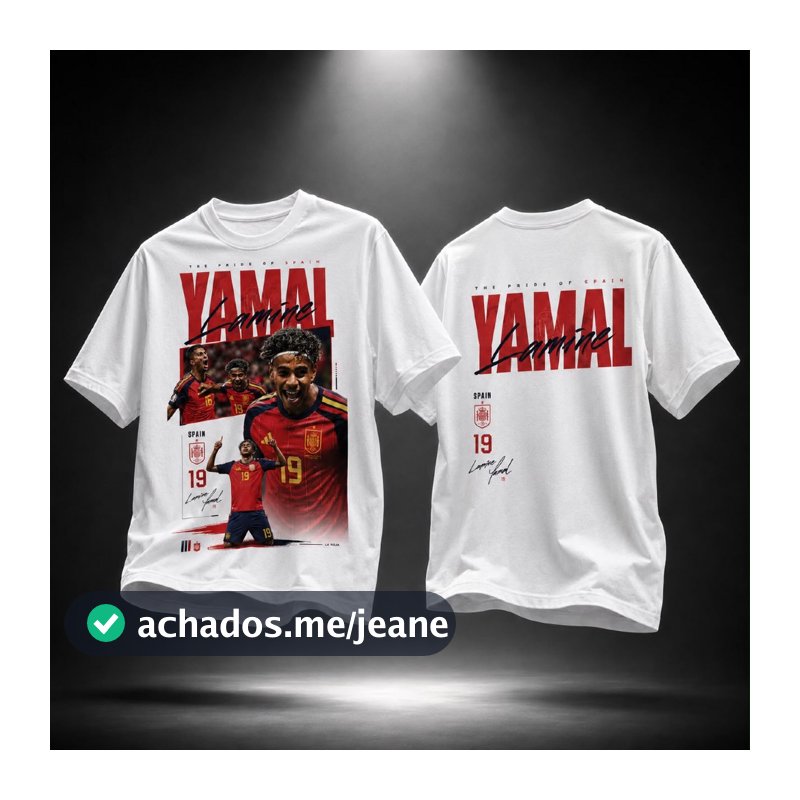 Camisa Futebol Yamal Ramine 19 Espanha Craque Exclusiva