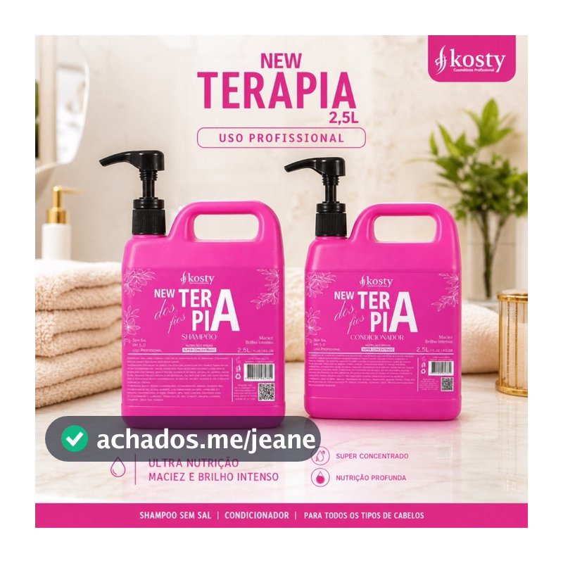 Kit Salao De Beleza Kosty New Terapia Shampoo E Condicionador 2,5L Cada