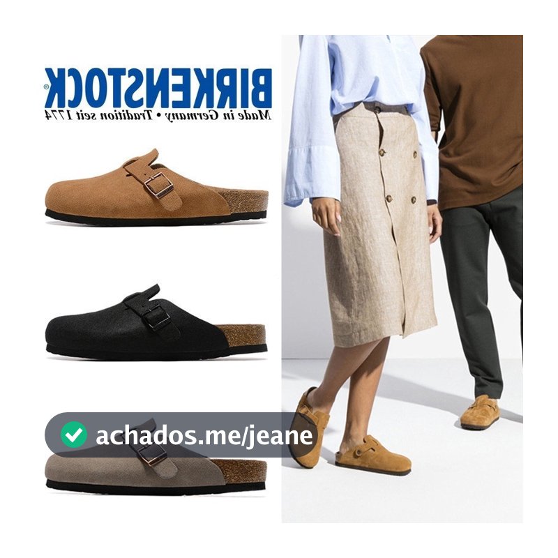Sandálias Birken Masculinas E Femininas Chinelos De Couro Cortiça Meia JQ7T