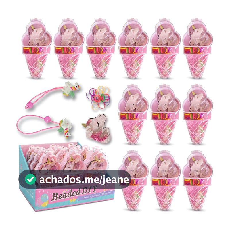 Kit 12 Conjuntos De Acessórios Infantil Pulseiras + Presilhas + Elásticos Para Crianças