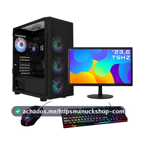 PC Gamer Agaron Bolter, Ryzen 5 5600gt , 16GB RAM, SSD 480GB, Lateral Vidro -  PC GAMER COMPLETO MONITOR - KIT GAMER