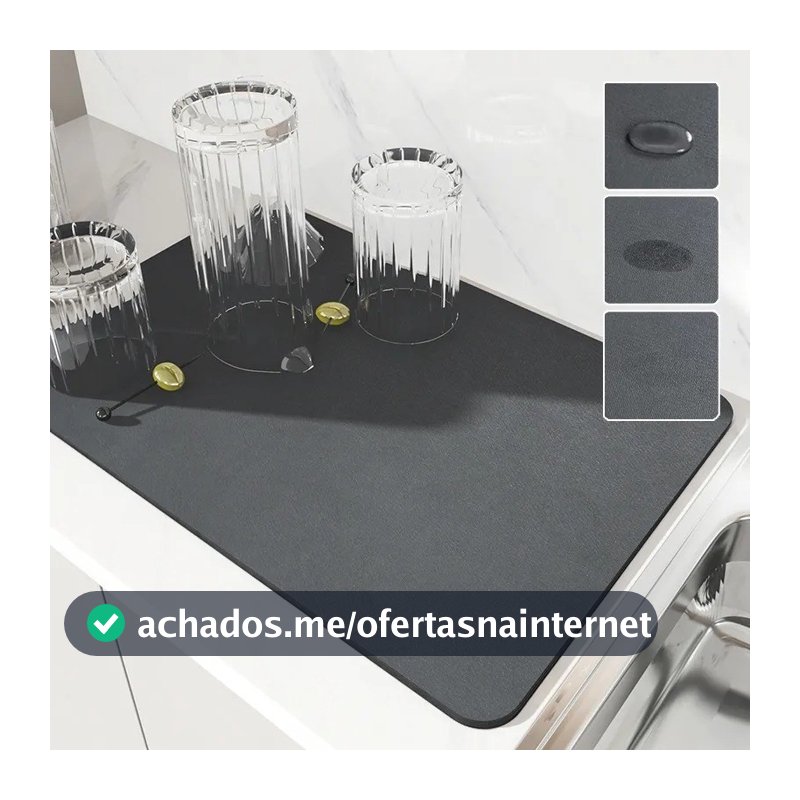Esteira De Secagem Antiderrapante Para Cozinha Descansa Copos Super Absorvente Secagem Rápida DeÁgua