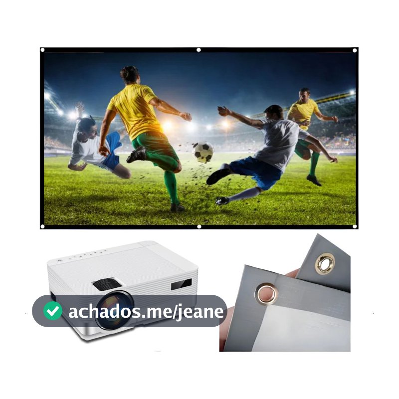 Tela de Projeção 150” Dobrável – Cinema em Casa com Imagem Nítida e Instalação Rápida