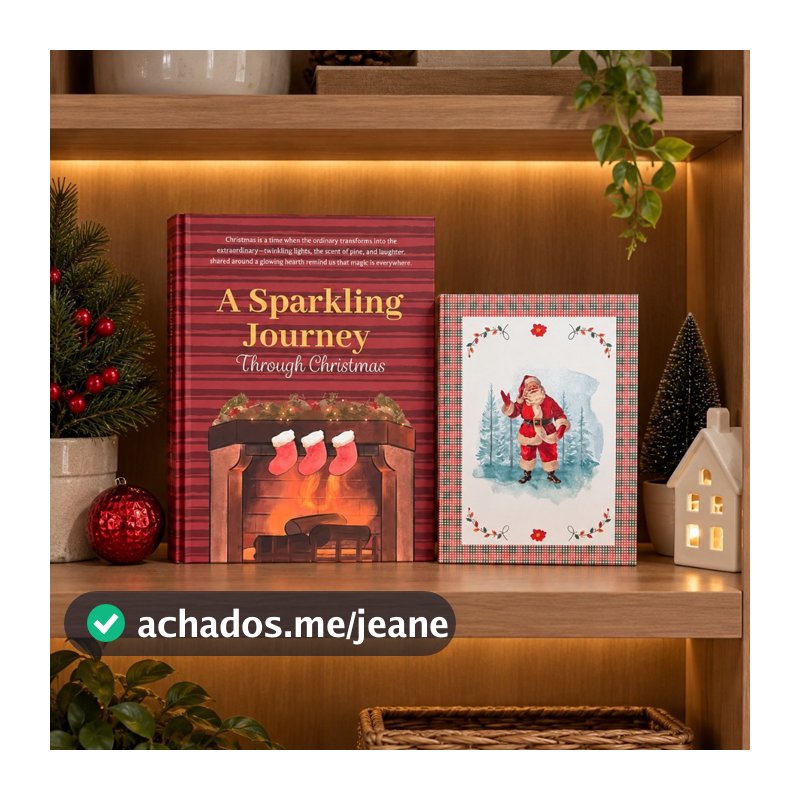 Kit Livro Fake Caixa Merry Christmas Natal Decorativo Organizadora 2 Peças Luxo Porta Joias e Documentos Tamanho G M
