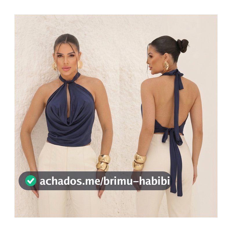 Blusa Feminina Multi Amarração Frente Única Costas Abertas Suplex Diversas Cores Tamanho Único
