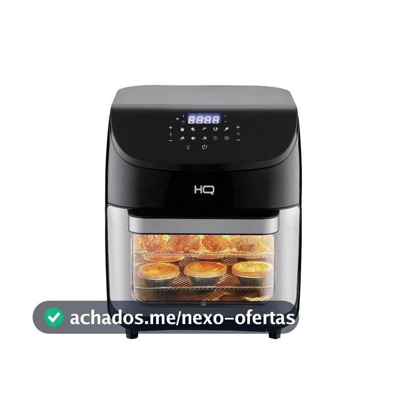 Fritadeira Sem Óleo AirFryer Oven HQ 5 em 1 12 litros Digital Com visor Preta HQ-AFO12LDVG